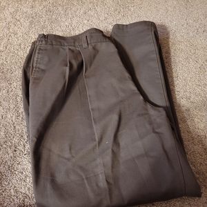 Savane Gray Pants 38x32 Pleated Chinos Stretch Sides Mens